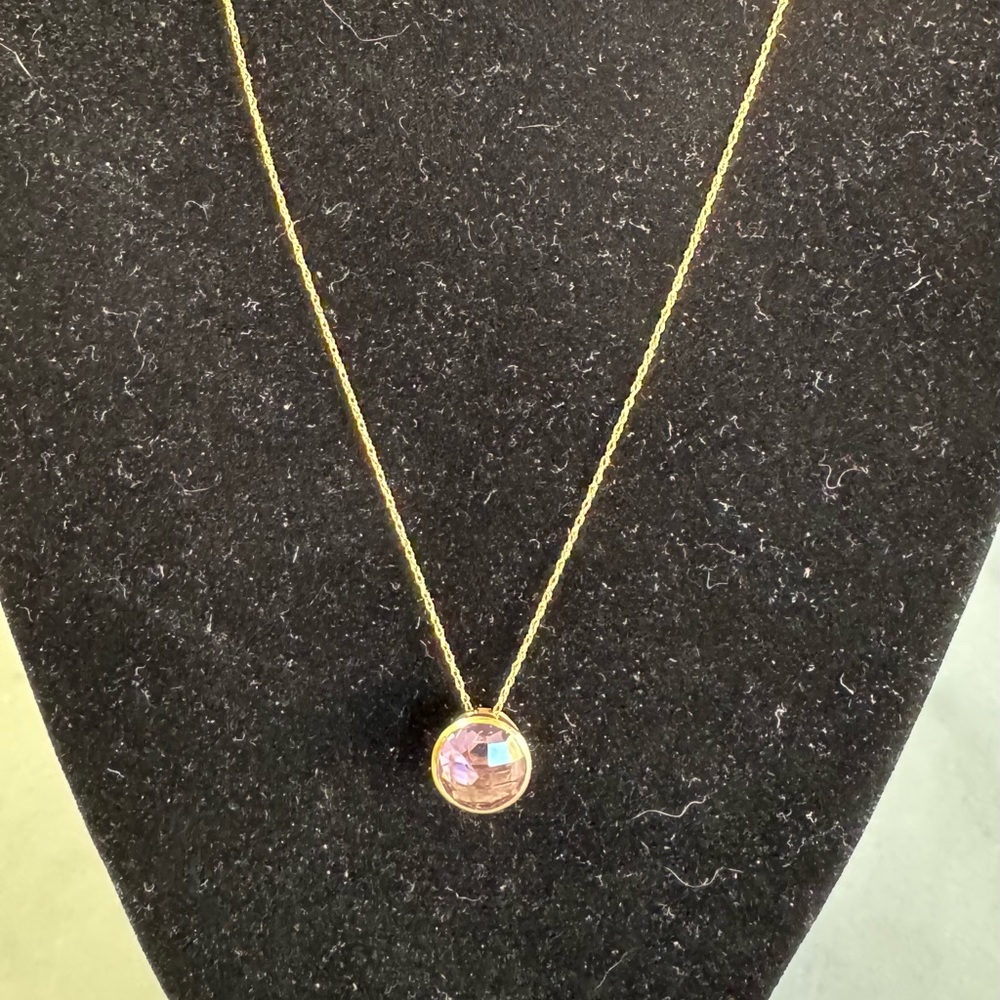 14k gold and amethyst 18 inch necklace - new without tags
